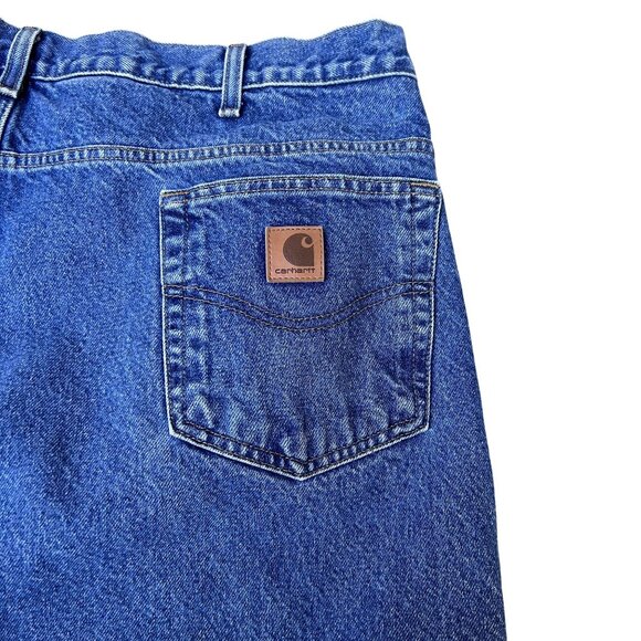 Carhartt VTG Mens 40x30 Relaxed Fit Brown Flannel Lined Jeans Heavy Duty Denim - Picture 7 of 13